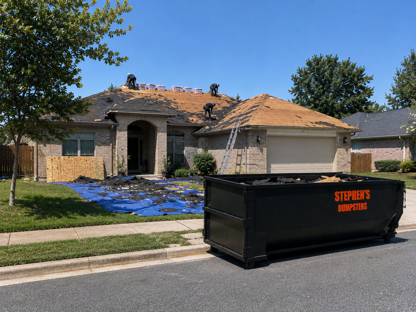 Roofing tear-off roll-off dumpster in Amarillo, TX